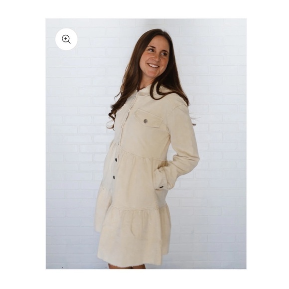 NEW! CORDUROY TIERED DRESS COAT Medium NEW - Picture 4 of 5